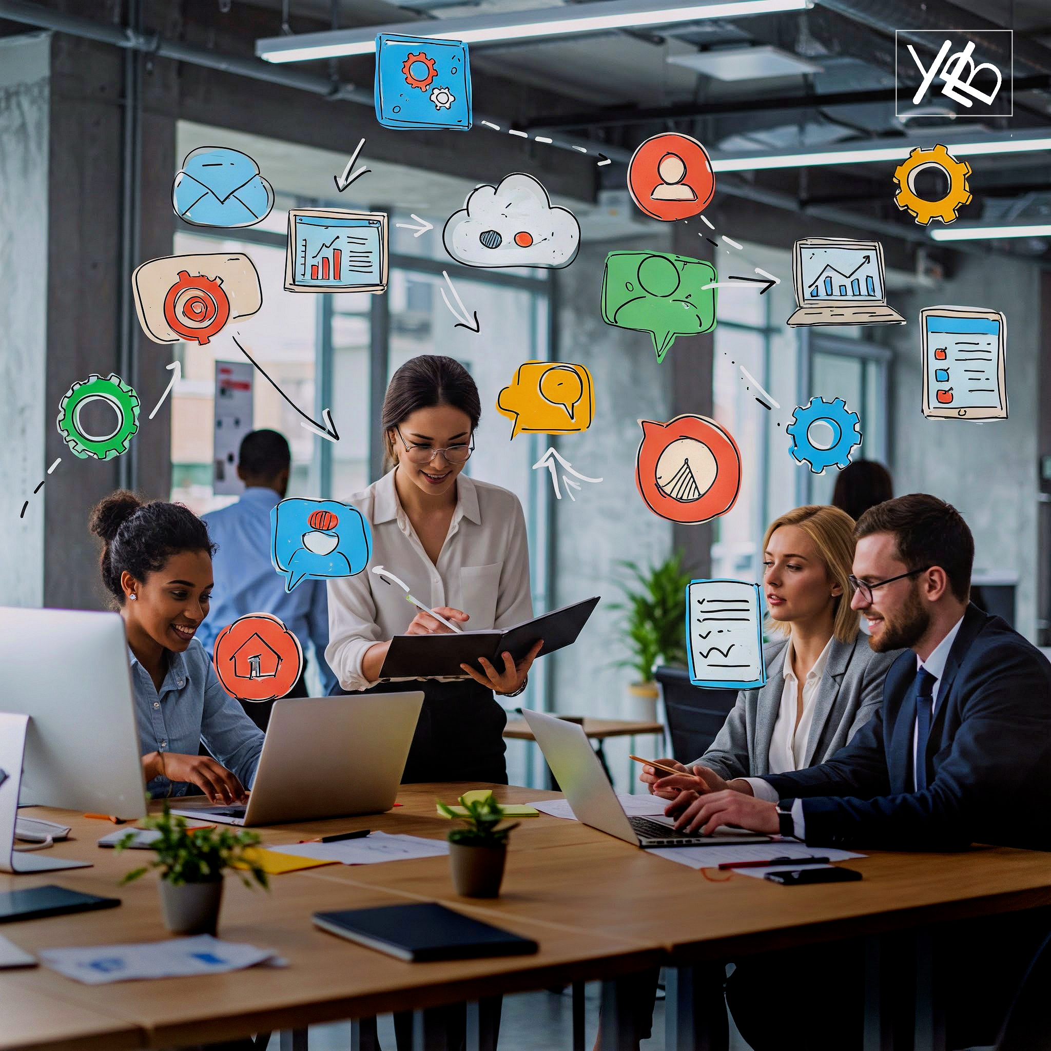 YBL Digital Learning Logo: Digitalizza e proteggi il know-how aziendale